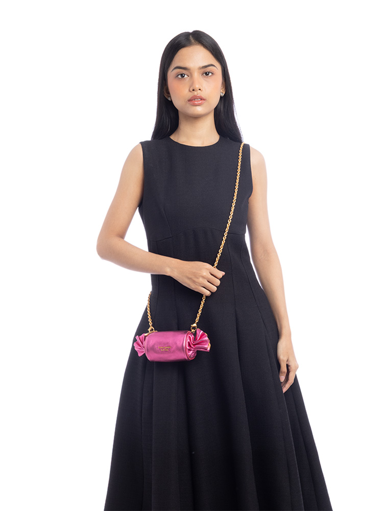 Gala Metallic Leather Sweet Treats Mini Crossbody Pink