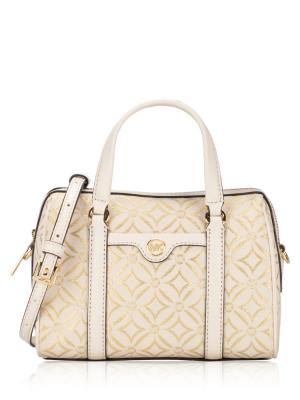 Metallic Signature Small Duffle Bag Pale Gold Multi