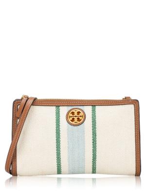 Carson Stripe Wallet Crossbody Natural