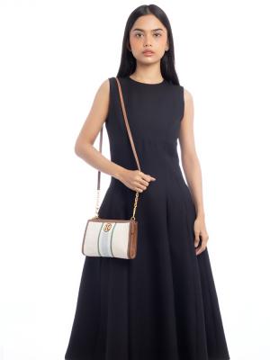 Carson Stripe Wallet Crossbody Natural