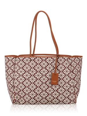 Flower Spade Jacquard Everything Large Tote Burgundy