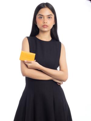 Le Foulonné Leather Wallet Mimosa Yellow