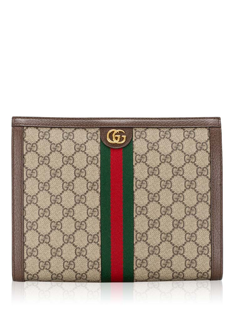 GG Supreme Web Ophidia Pouch Beige Ebony