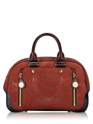 Suede Stamped Trunk Bowling GM Brun Havane