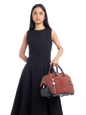 Suede Stamped Trunk Bowling GM Brun Havane