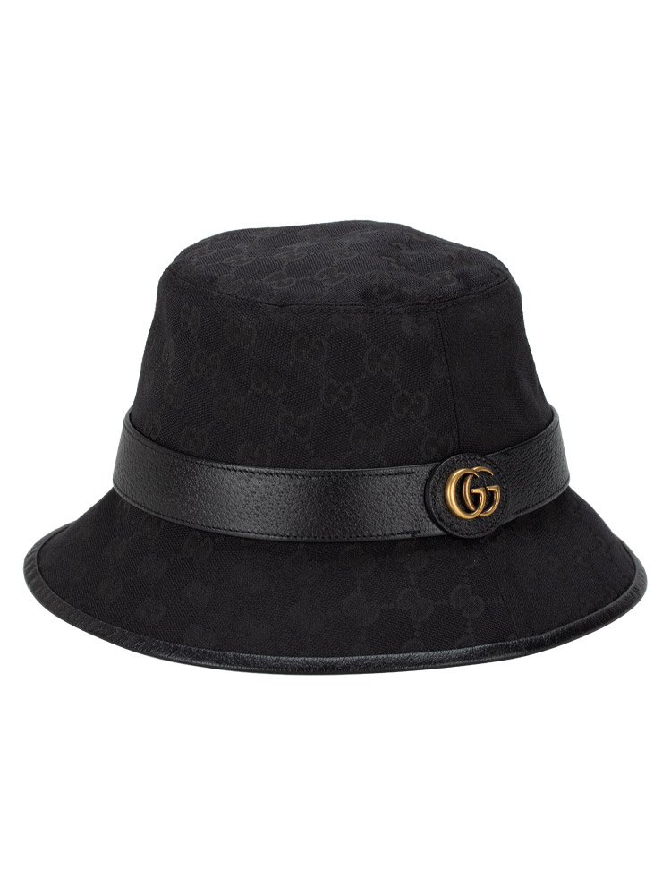 GG Canvas Jago Bucket Hat Black Sz M