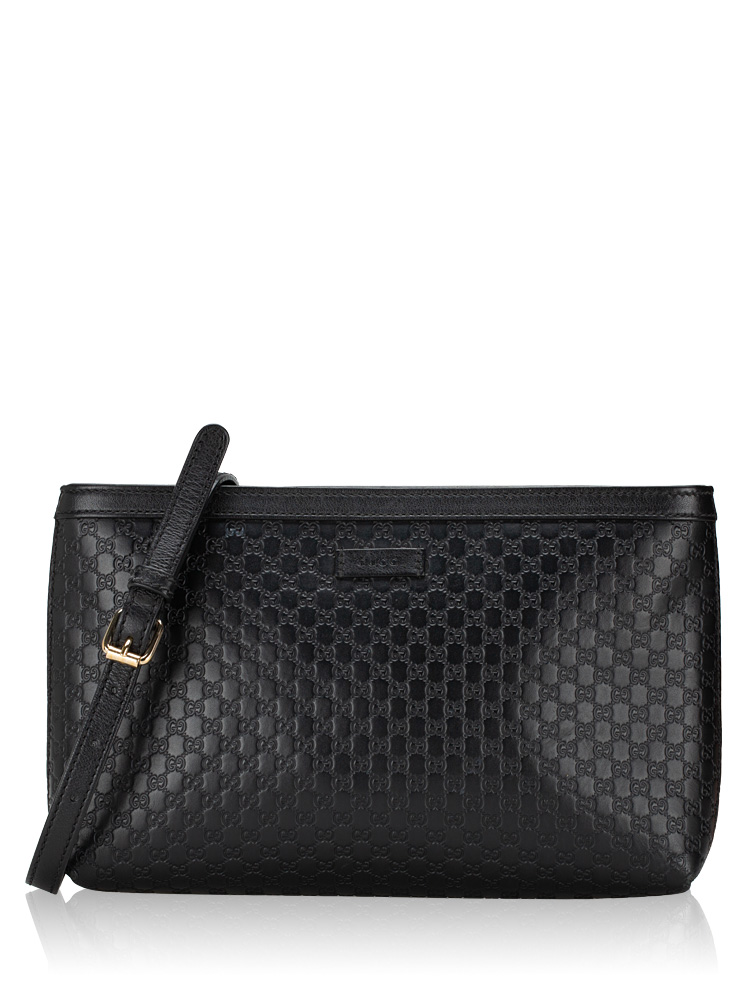 Microguccissima Flat Crossbody Black