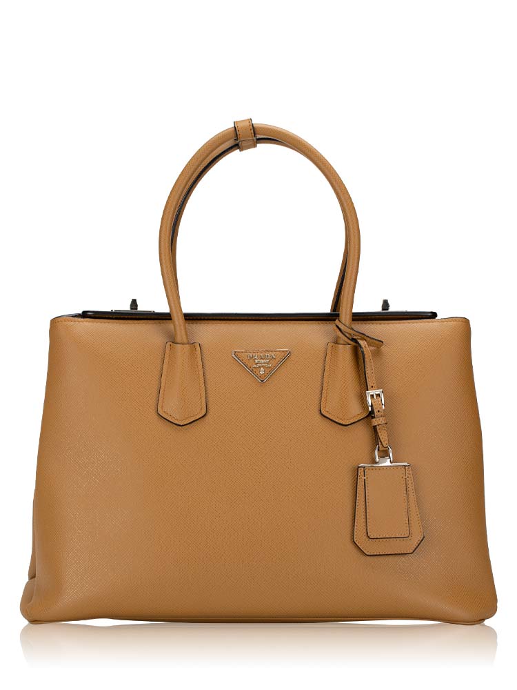 BN2748 Saffiano Cuir Twin Tote Caramel