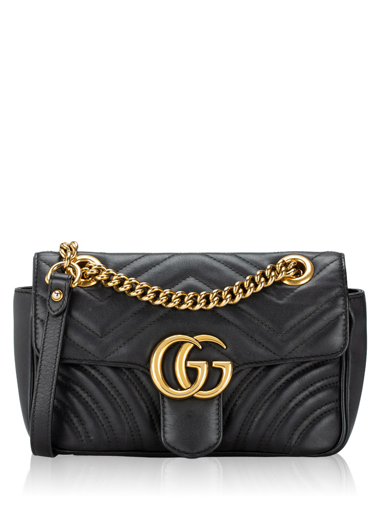 GG Marmont Matelasse Mini Flap Shoulder Bag Black