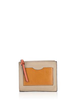Soft Grained Calfskin Large Card Holder Light Oat Honey