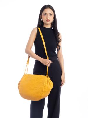 Nappa Intrecciato Flap Messenger Yellow