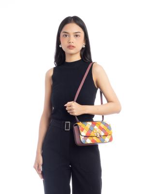 Eleanor Woven East West Small Shoulder Bag Multi
