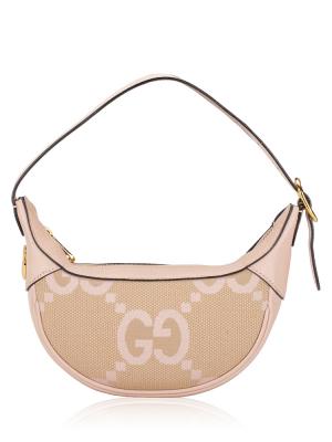 Jumbo GG Ophidia Mini Half Moon Hobo Beige Perfect Pink
