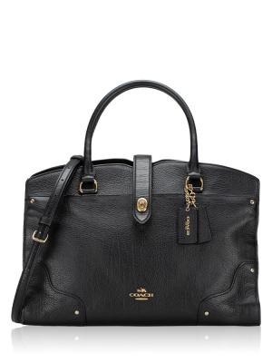 37167 Mercer Grain Leather Satchel Black