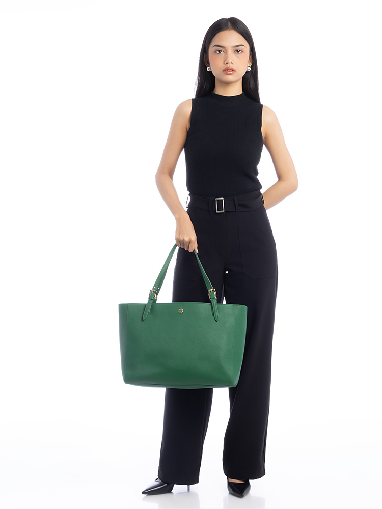Emerson Small Buckle Tote Emerald Stone