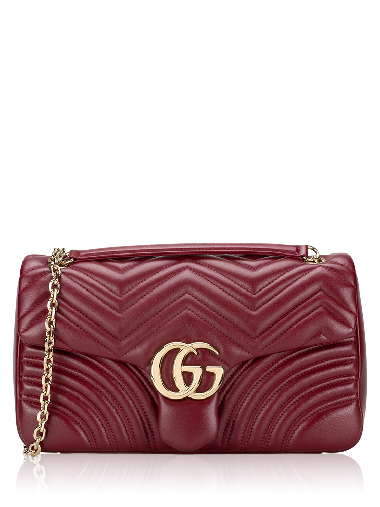 GG Marmont Matelasse Large Flap Shoulder Bag Rosso Ancora