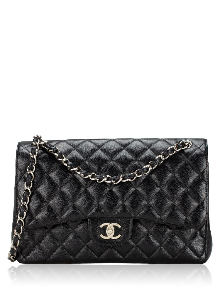 Caviar Classic Jumbo Double Flap Bag Black