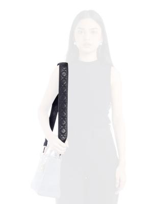 Lambskin Cannage Shoulder Strap Black