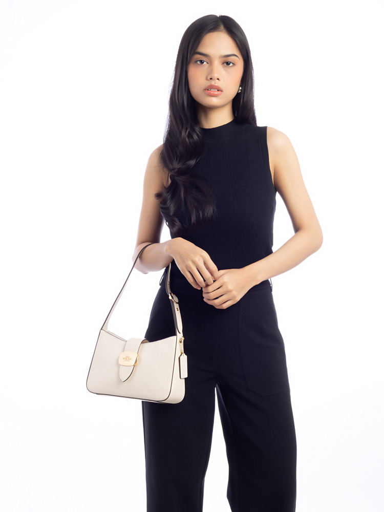 CAA93 Eliza Smooth Leather Shoulder Bag Chalk