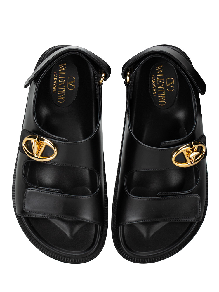 Calfskin Vlogo The Bold Strap Sandals Nero Sz 37