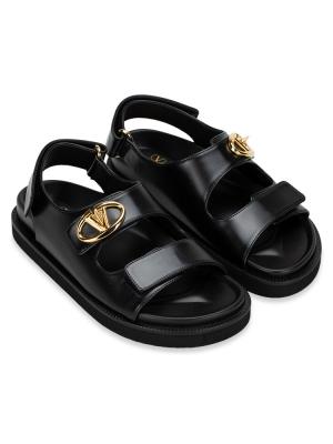 Calfskin Vlogo The Bold Strap Sandals Nero Sz 37