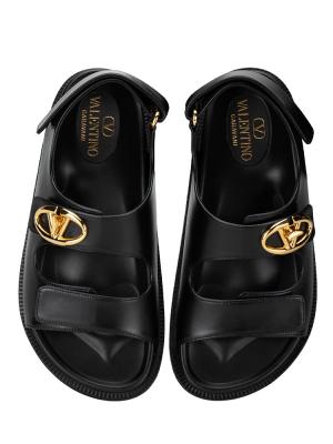 Calfskin Vlogo The Bold Strap Sandals Nero Sz 37