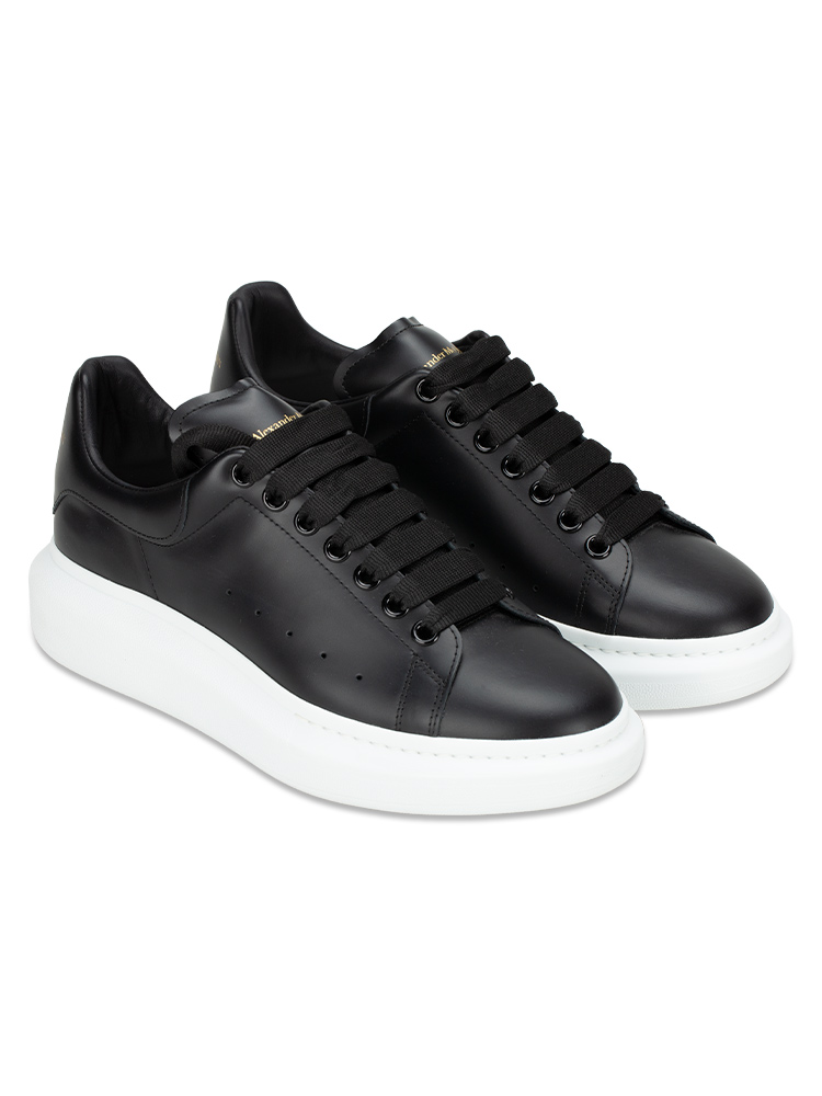 Calfskin Men's Oversized Sneaker Black White 42