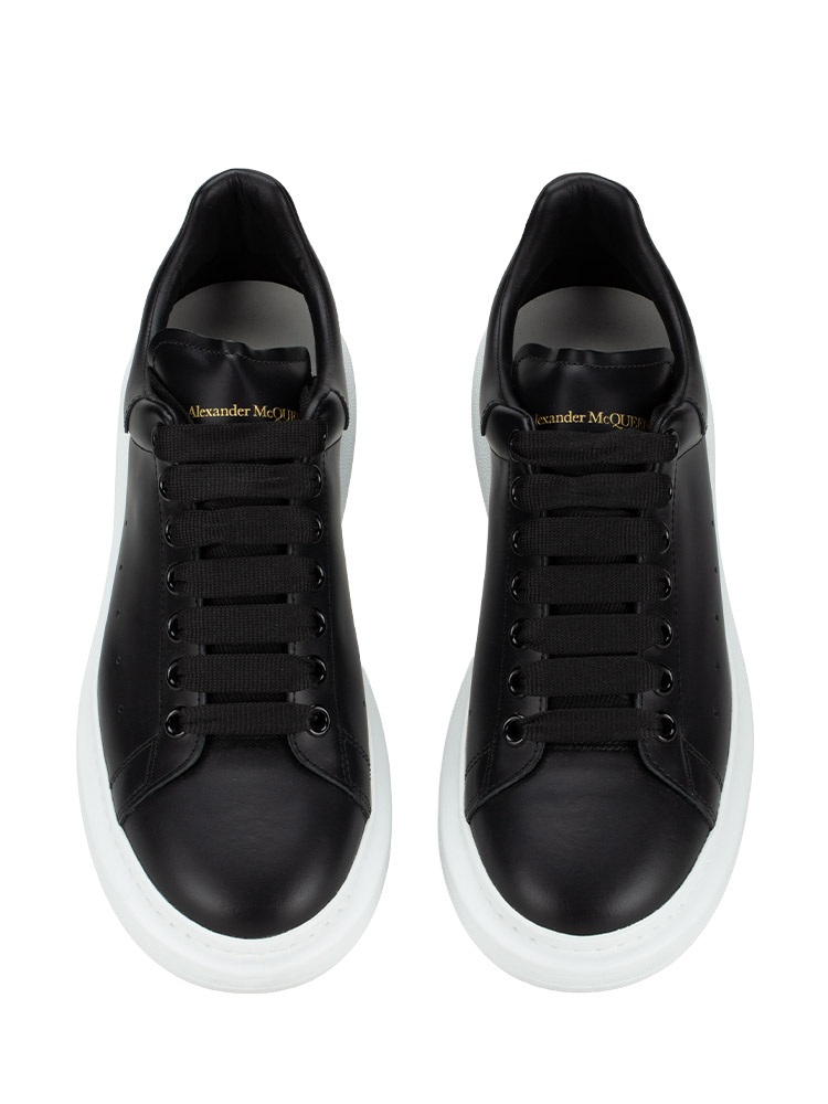 Calfskin Men's Oversized Sneaker Black White 42