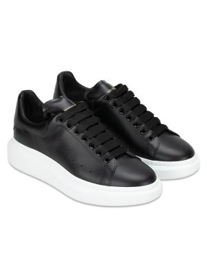 Calfskin Men's Oversized Sneaker Black White 42