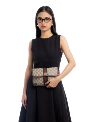 GG Supreme Web Ophidia Small Belt Bag Beige Ebony