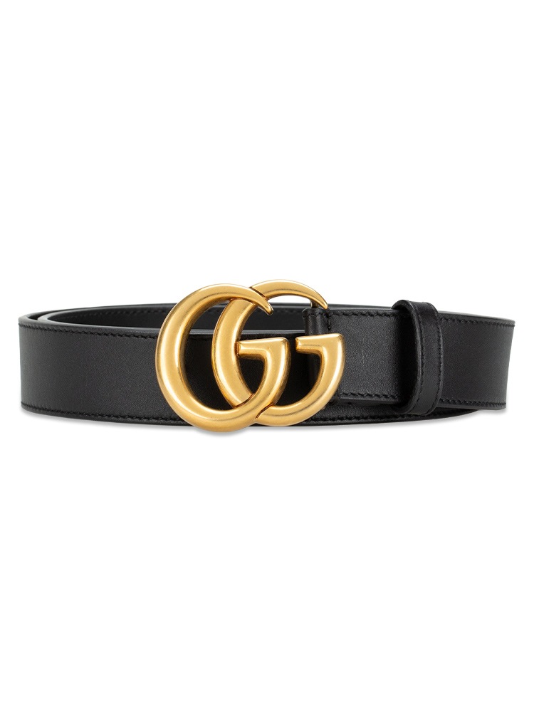 Calfskin GG Marmont 30mm Belt Black Sz 95