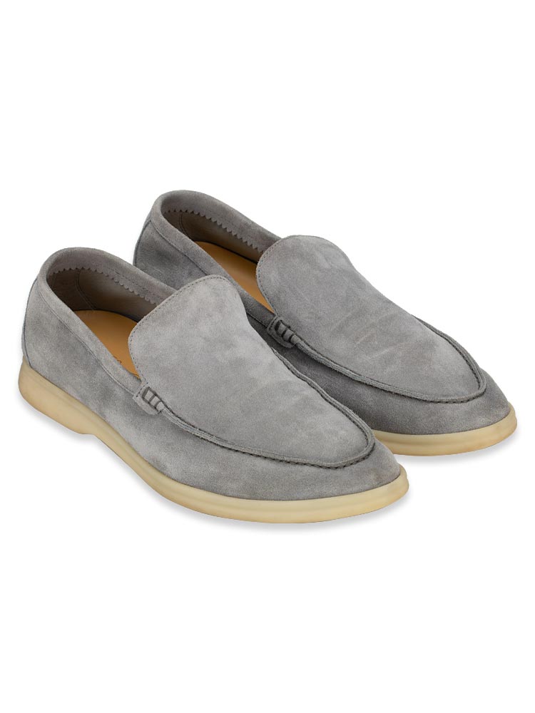 Suede Summer Walk Loafers Gull Gray Sz 42.5