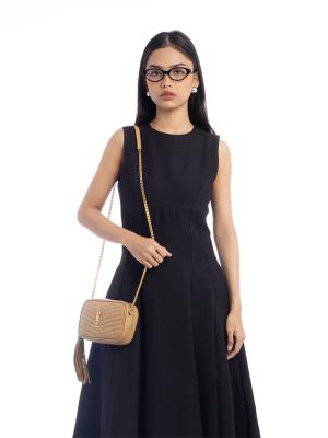 Grain De Poudre Matelasse Monogram Lou Mini Camera Bag Light Toffee