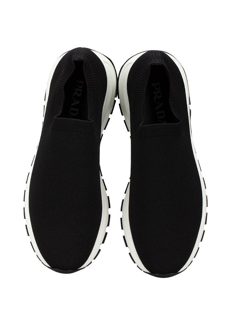 Knit Logo Slip On Sneakers Black Sz 8