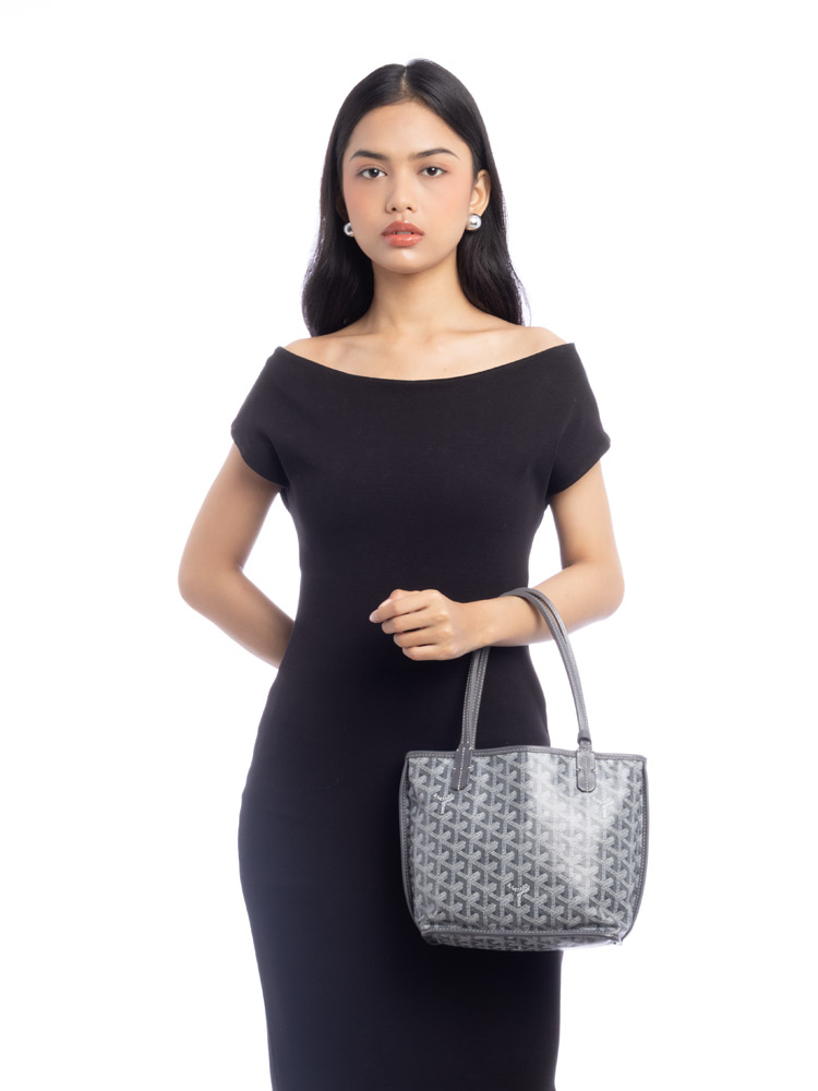 Goyardine Reversible Mini Anjou Grey