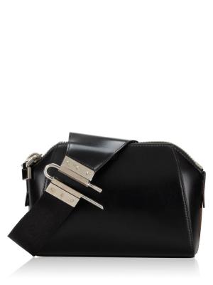 Shiny Calfskin Antigona U Crossbody Black