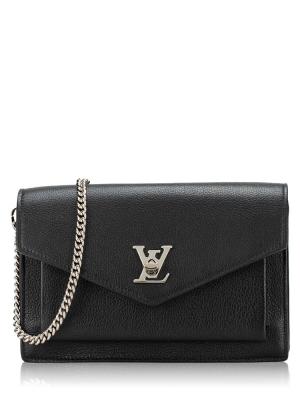 Soft Calfskin MyLockme Chain Pochette Noir