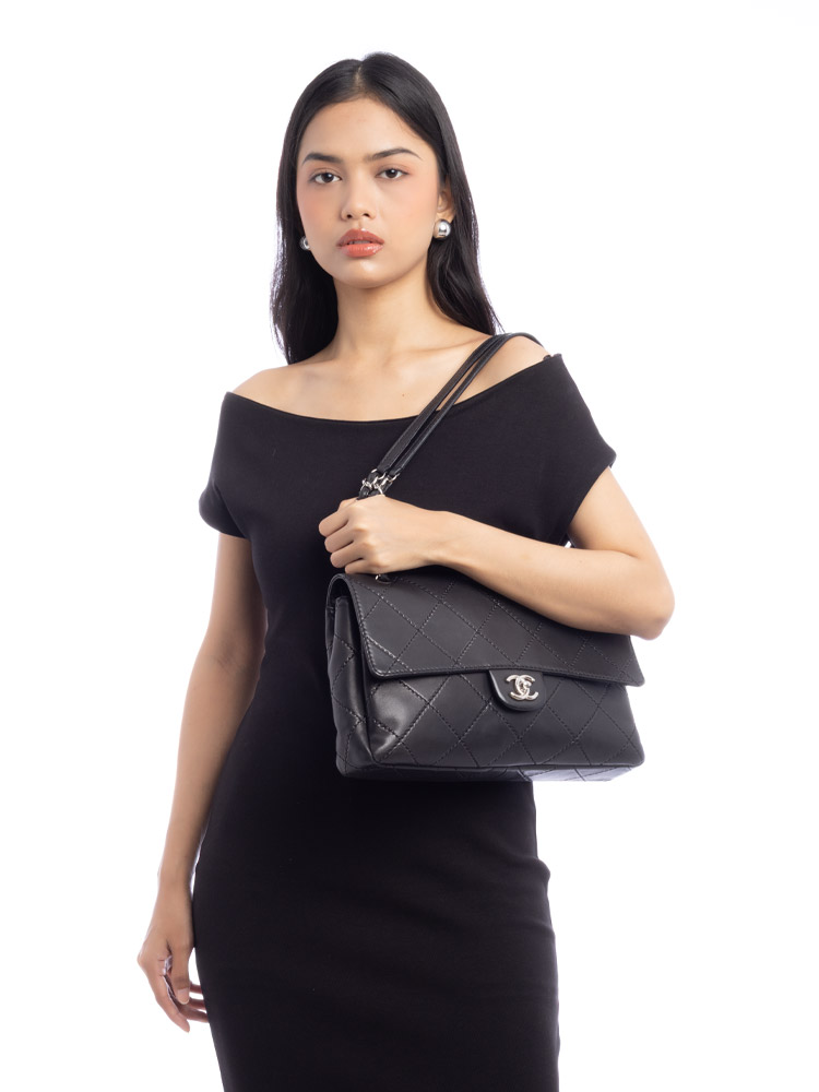 Lambskin Orient Express Flap Bag Black