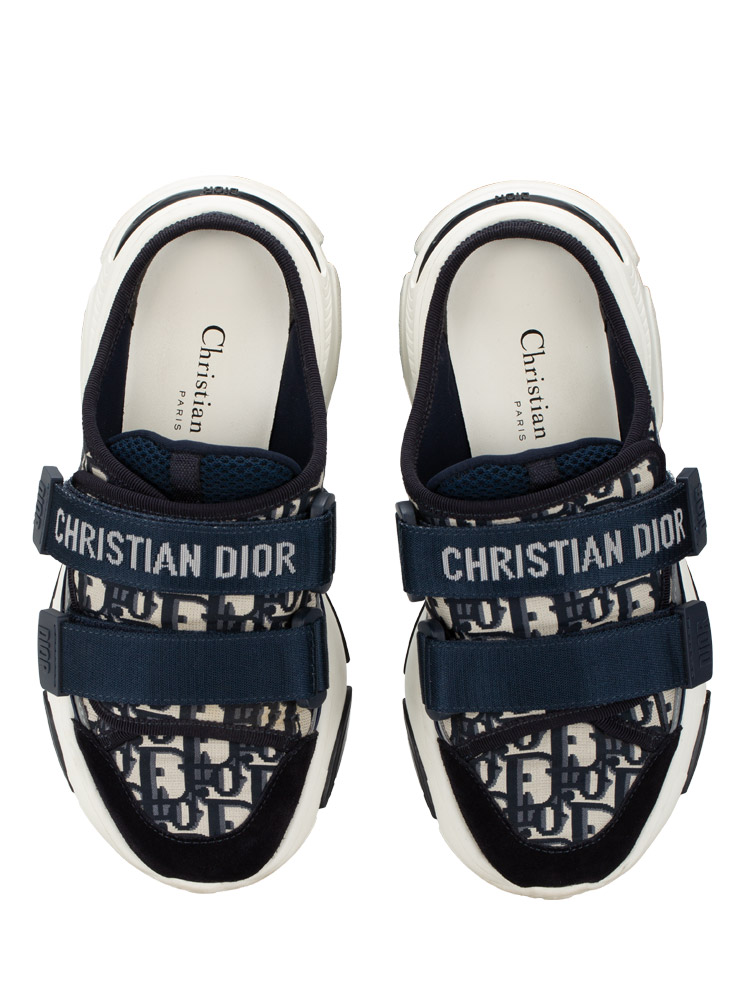 Oblique Technical Fabric D-Wander Mules Deep Blue Sz 35