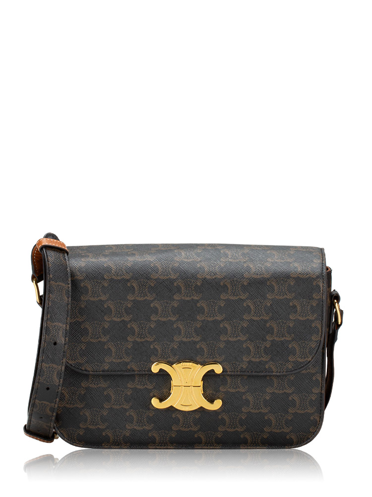 Triomphe Medium Shoulder Bag Tan