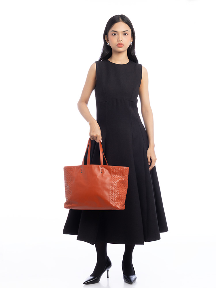 Calfskin Intrecciato Tote Brique