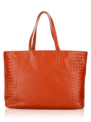 Calfskin Intrecciato Tote Brique