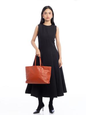 Calfskin Intrecciato Tote Brique