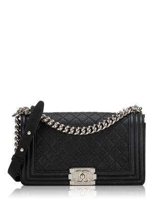 Matte Caviar Medium Boy Flap Bag Black