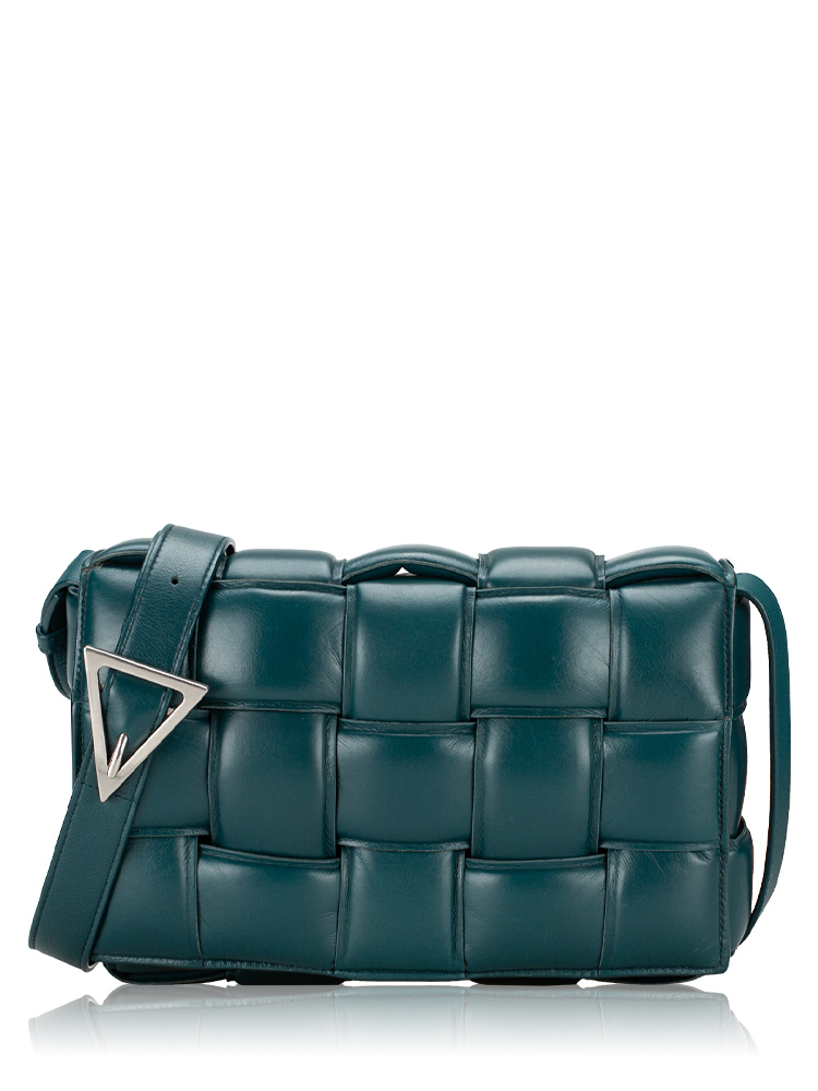 Calfskin Intreccio Maxi Padded Cassette Crossbody Ottanio