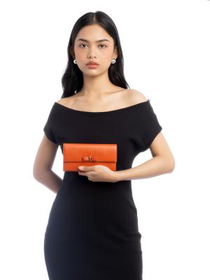 Vara Bow Long Wallet Orange