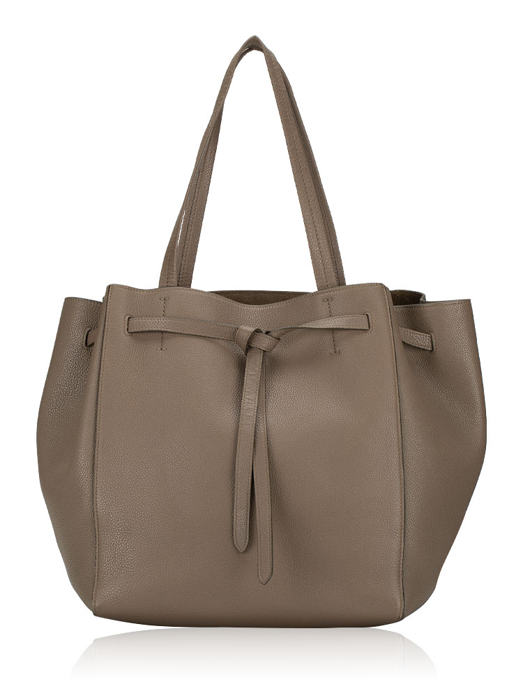 Soft Grained Calfskin Small Belt Cabas Phantom Taupe