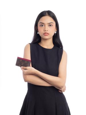 Monogram Card Holder Fuchsia