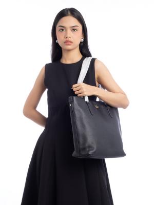 Juliette Leather Medium Tote Black
