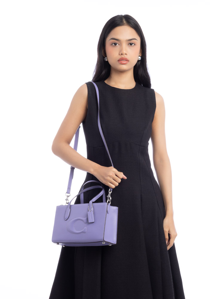  CR097 Nina Leather Small Tote Violet